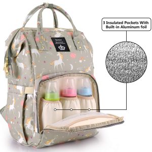 Béis 'The Backpack Diaper Bag' in Grey - Chic Diaper Backpack